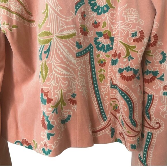 Rare Matthew Williamson Pink Velvet Floral Paisley Blazer Jacket 8 Vintage Y2K - Picture 8 of 12